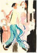 Ernst Ludwig Kirchner Dancing couple - Watercolour and ink over pencil Germany oil painting artist